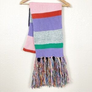 Anthropologie Pilcro Fringed Multicolor Striped‎ Scarf